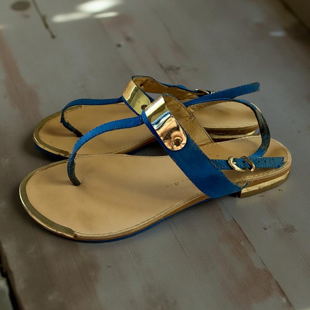 Report Gold and Blue Women's Sandals